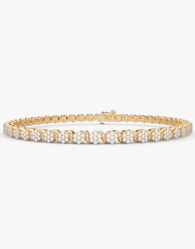 Subtelna bransoletka z brylantami od Venetia Jewels z eleganckim wzorem w złotym kolorze