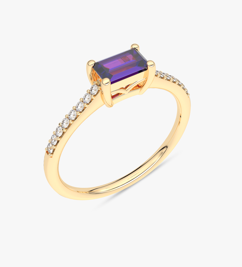 Złoty pierścionek vintage z tanzanitem i brylantami, elegancki dodatek do biżuterii