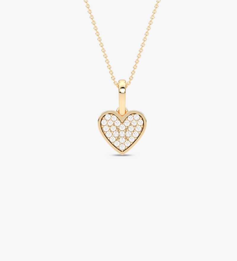 Wisiorek serce z brylantami na złotym łańcuszku dla eleganckiego stylu
