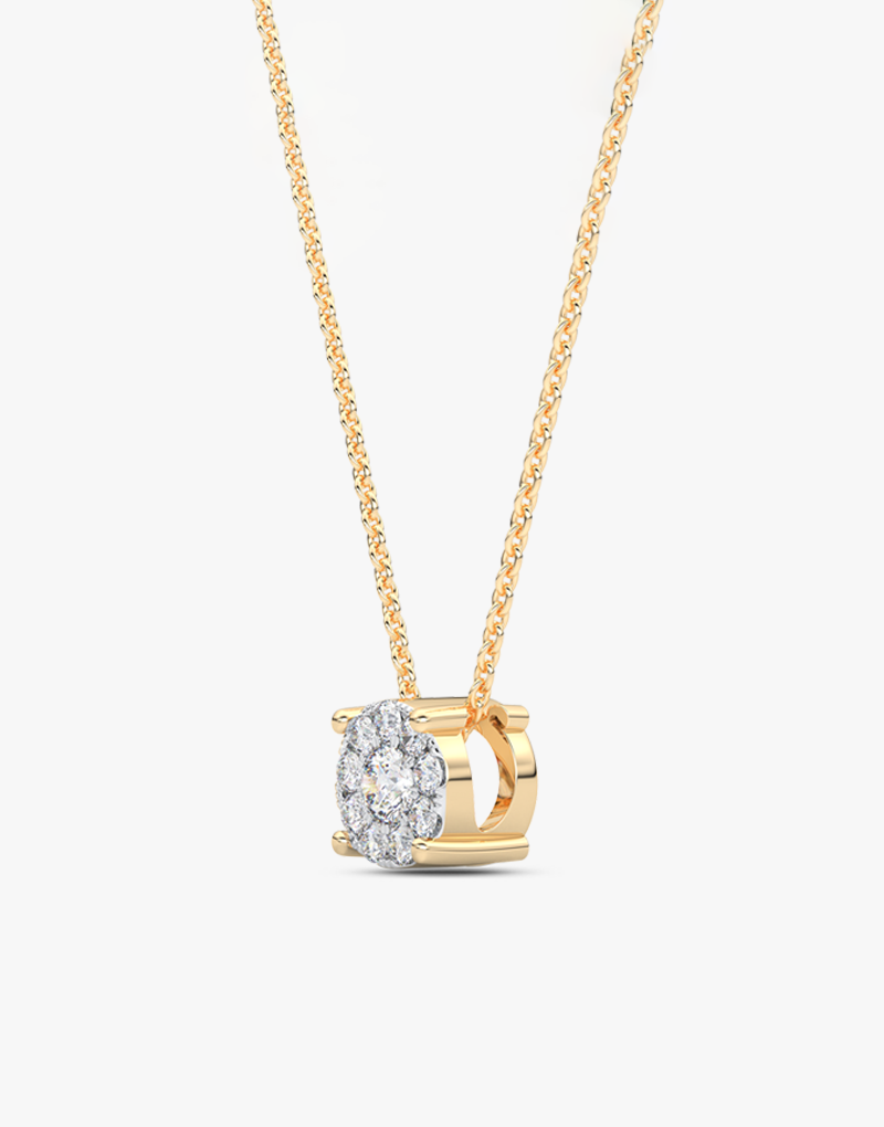 Wisiorek z brylantem 14k na złotym łańcuszku z eleganckim wykończeniem