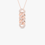 Elegancki wisiorek z ogniwami łańcucha złoto 14k z diamentowymi detalami od Venetia Jewels