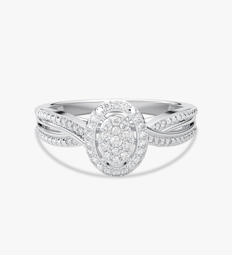 Złoty Pierścionek z Brylantami o eleganckim wzorze i wyszukanym blasku