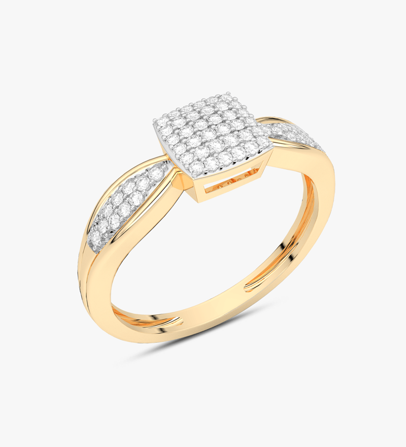 Złoty pierścionek Venetia Jewels VCR-13000 z diamentowym wykończeniem dla eleganckiego wyglądu