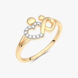 Złoty pierścionek serce 585 z diamentami w kształcie nieskończoności, elegancka biżuteria od Venetia Jewels