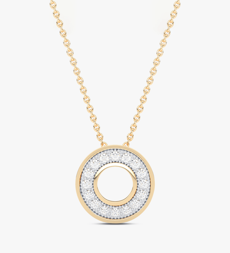 Złoty wisiorek z brylantami na łańcuszku, elegancki dodatek do codziennych stylizacji