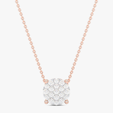 Złoty wisiorek z brylantami na różowym łańcuszku od Venetia Jewels, idealny na specjalne okazje