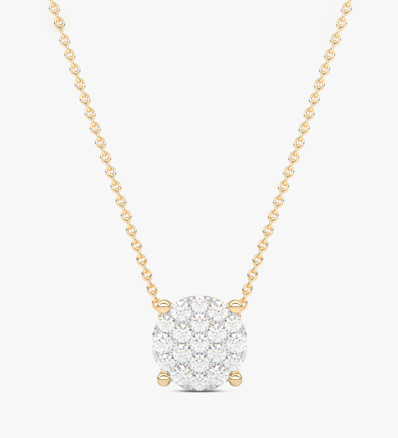 Złoty wisiorek z brylantami na delikatnym łańcuszku, idealny na wyjątkowe okazje